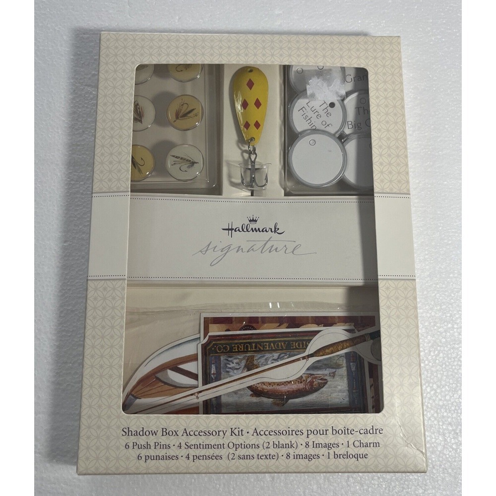 Hallmark Signature Shadow Box / Scrapbooking Accessory Kit, Fishing Memories NEW